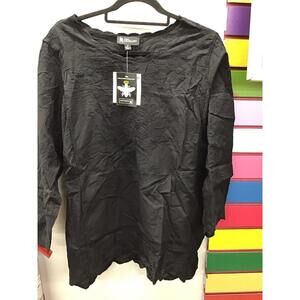 Antthony originals peasant top medium black new from HSN embroidery
